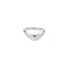 Vanchi Women's Vava Plain Chunky Curved Wave Ring In Silver In Silver