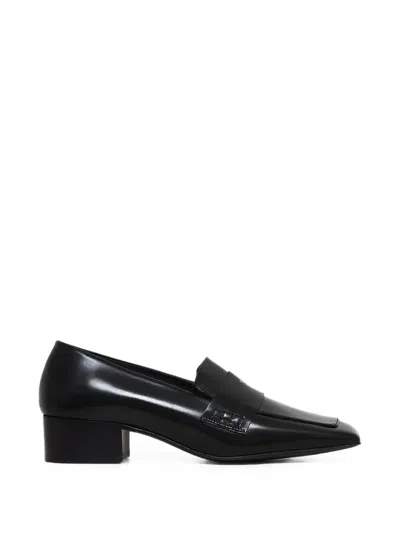 Vanda Novak Alex Logo-plaque Square-toe Loafers In Black