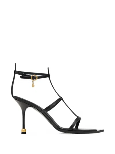Vanda Novak Holly T-bar Sandals In Black