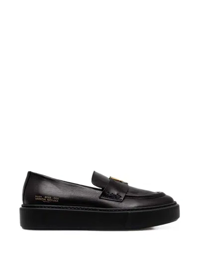 Vanda Novak Kayla Platform Loafers In Black