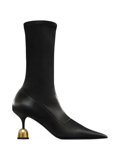 Vanda Novak Penelope Pointed-toe Ankle Boots In Black