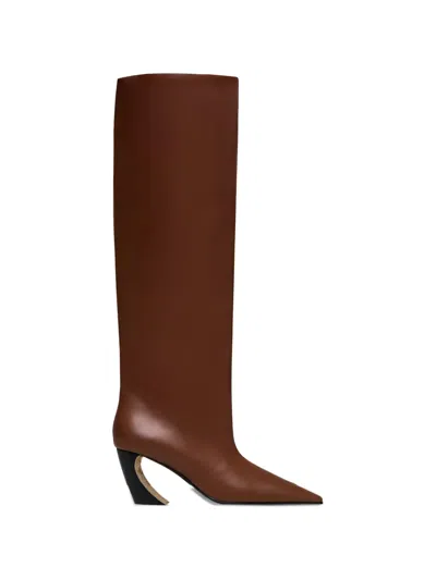 Vanda Novak Venus Knee-high Heeled Boots In Brown