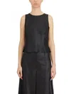 Vanderwilt Leather Tank Top In Black
