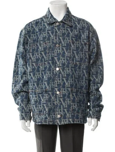 Pre-owned Vandy The Pink Graphic Print Jacket In Blue