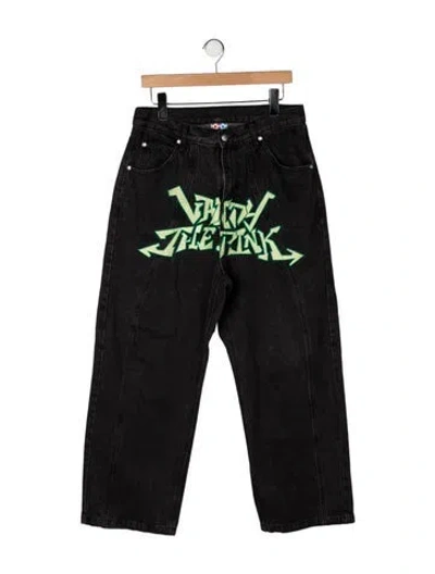 Pre-owned Vandy The Pink Graphic Print Pants In Black