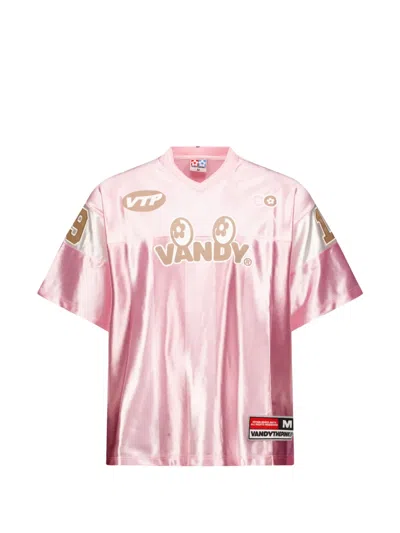 Vandythepink Eye Logo Striped Jersey T-shirt In Pink