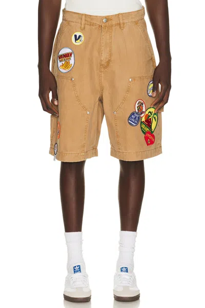 Vandythepink Patched Canvas Shorts In Multi
