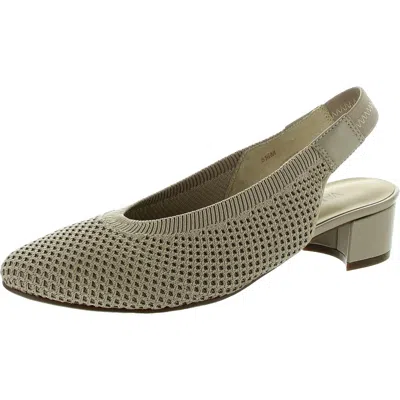 Vaneli Abira Womens Stretch Block Heels In White