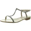 Vaneli Brea Womens Embellished Faux Suede Slingback Sandals In Green