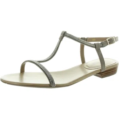 Vaneli Brea Womens Embellished Faux Suede Slingback Sandals In Green