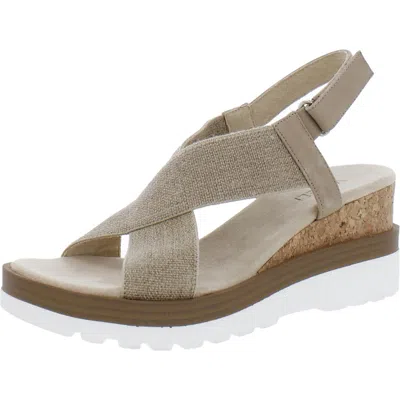 Vaneli Carlin Womens Ankle Strap Wedge Espadrilles In White