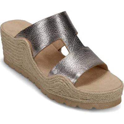 Vaneli Cyril Platform Wedge Sandal In Silver