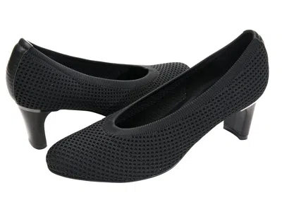 VANELI VANELI DARRIE PUMPS WOMENS BLACK STRETCH KNIT SLIP ON BLOCK HEEL JOBB1958