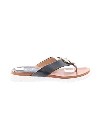 Pre-owned Vaneli Flip Flops In Brown