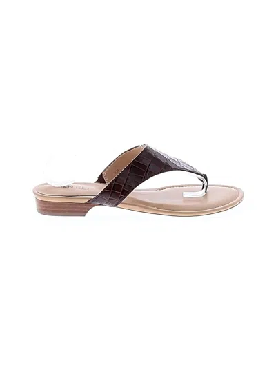 Pre-owned Vaneli Flip Flops In Brown