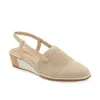 Vaneli Greer Pump Ecru Slip On Round Toe Wedge Heel Slingback Zogg2736 In Neutral