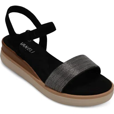 Vaneli Huggy Slingback Platform Wedge Sandal In Black