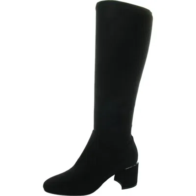 Vaneli Ilona Womens Block Heel Suede Knee-high Boots In Black