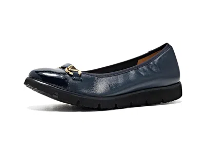 Vaneli Jeena Women's Flat Shoes Navy Nappa Combo: 9 M (b) In Blue