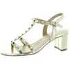 Vaneli Midge Womens Leather Metallic Slingback Sandals In Gold