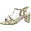 Vaneli Midge Womens Leather Metallic Slingback Sandals In White