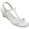 Vaneli Mohan T-strap Wedge Sandal In White