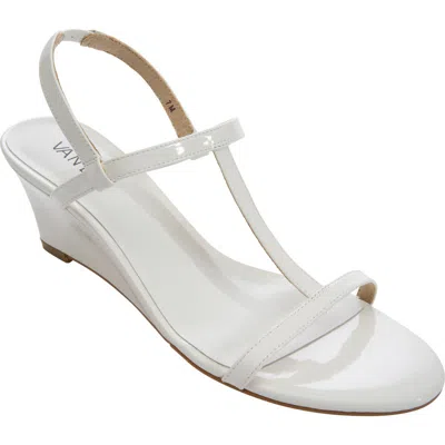 Vaneli Mohan T-strap Wedge Sandal In White