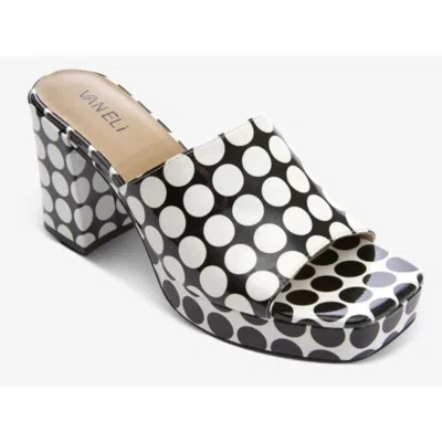 Vaneli Moyra Sandals Women's Black White Polka Dot Block Heel Ver1538 In Multi