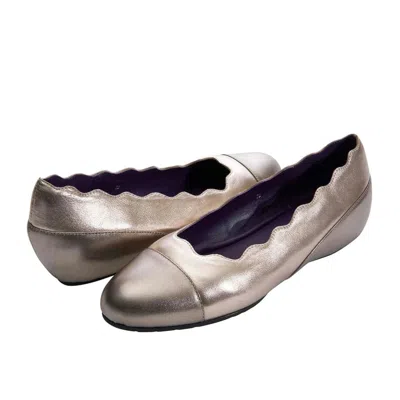 Vaneli Picot Ballet Flat Women's Gray Metallic Round Toe Slip On Htat1742 In Animal Print