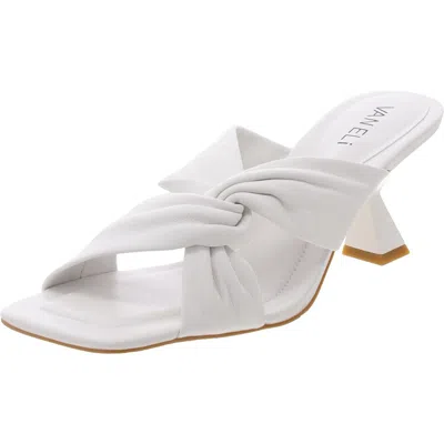 Vaneli Taber Womens Criss-cross Metallic Heels In White