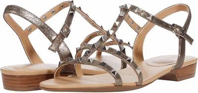 Vaneli Women's Brunel Studded Flat Strappy Casual Sandals In Pale Platino Gesa In Brown