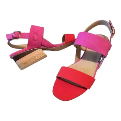 Vaneli Women's Caryna Sandal In Magenta Nabuk/coral In Multi