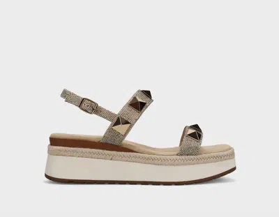 Vaneli Women's Elby Platform Sandals In Camel Raffia In Multi