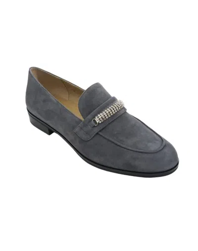 Vaneli Women's Kiara Loafers In Grey Suede Clear Stone In Gray