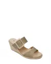 Vaneli Women's Layla Wedge Sandals In Camel Raffia In Multi