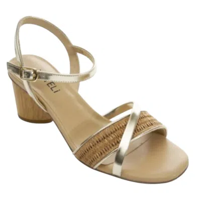 Vaneli Women's Levey Heels In Camel Raffia In Gold