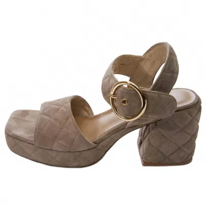 VANELI WOMEN'S MOPPET HEELED SANDALS IN TRUFFLE QUILTED