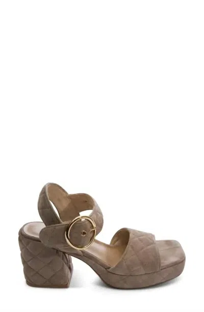 VANELI WOMEN'S MOPPET QUILTED PLATFORM HEELS IN TRUFFLE SUEDE