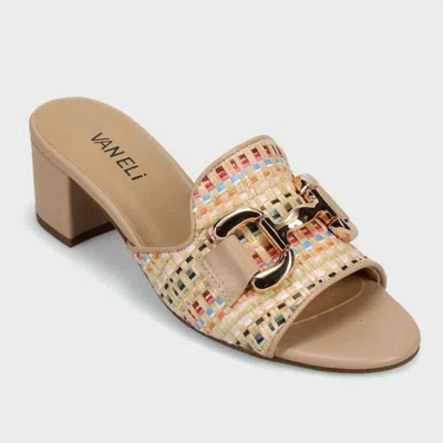 Vaneli Women's Oksana Low Heel Sandal In Multi/beige In Neutral