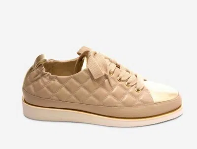 Vaneli Women's Quest Quilted Leather Sneaker In Pudding In Nude