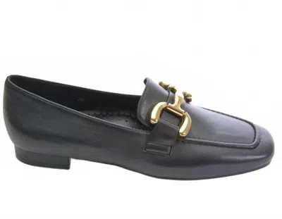 Vaneli Women's Simply Slip On Loafers In Black Leather