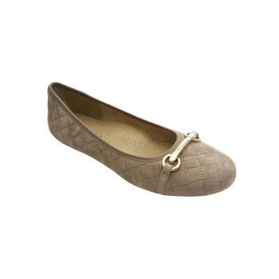 Vaneli Women's Stacy Ballet Flat In Military Suede In Neutral