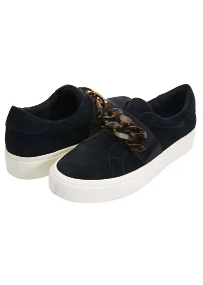 Vaneli Women's Yazz Slip On Chain Sneaker In Black Suede