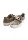 Vaneli Women's Yazz Slip On Chain Sneaker In Truffle Suede In Multi