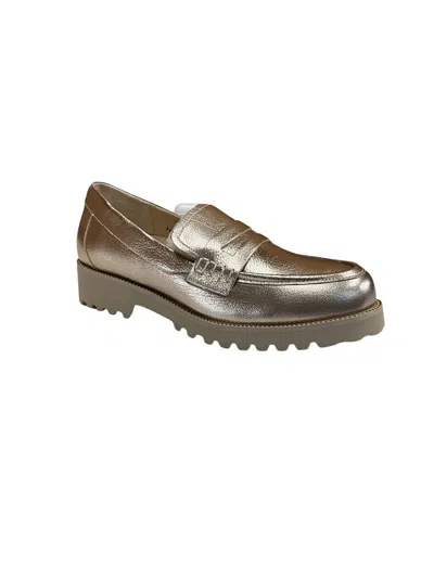 Vaneli Women's Zayna Loafer In Shell Litchi In Gold