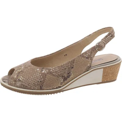 Vaneli Womens Faux Leather Peep Toe Slingback Sandals