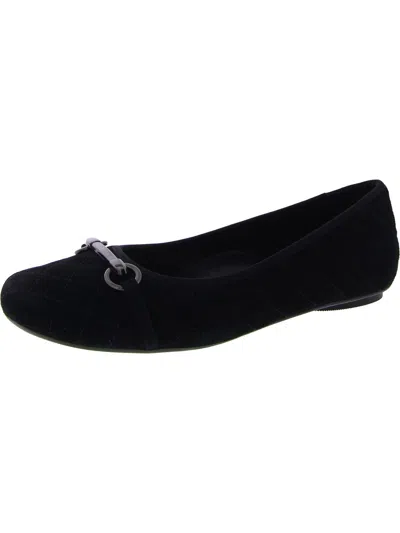 Vaneli Womens Faux Suede Flat Ballet Flats In Multi