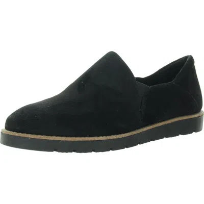 Vaneli Womens Stretch Suede Loafers In Black