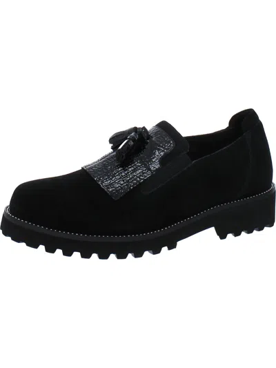 Vaneli Zoelie Womens Faux Leather Slip On Loafers In Black