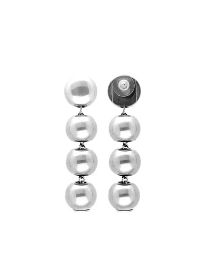 Vanessa Baroni Beaded Earrings In Metallic
